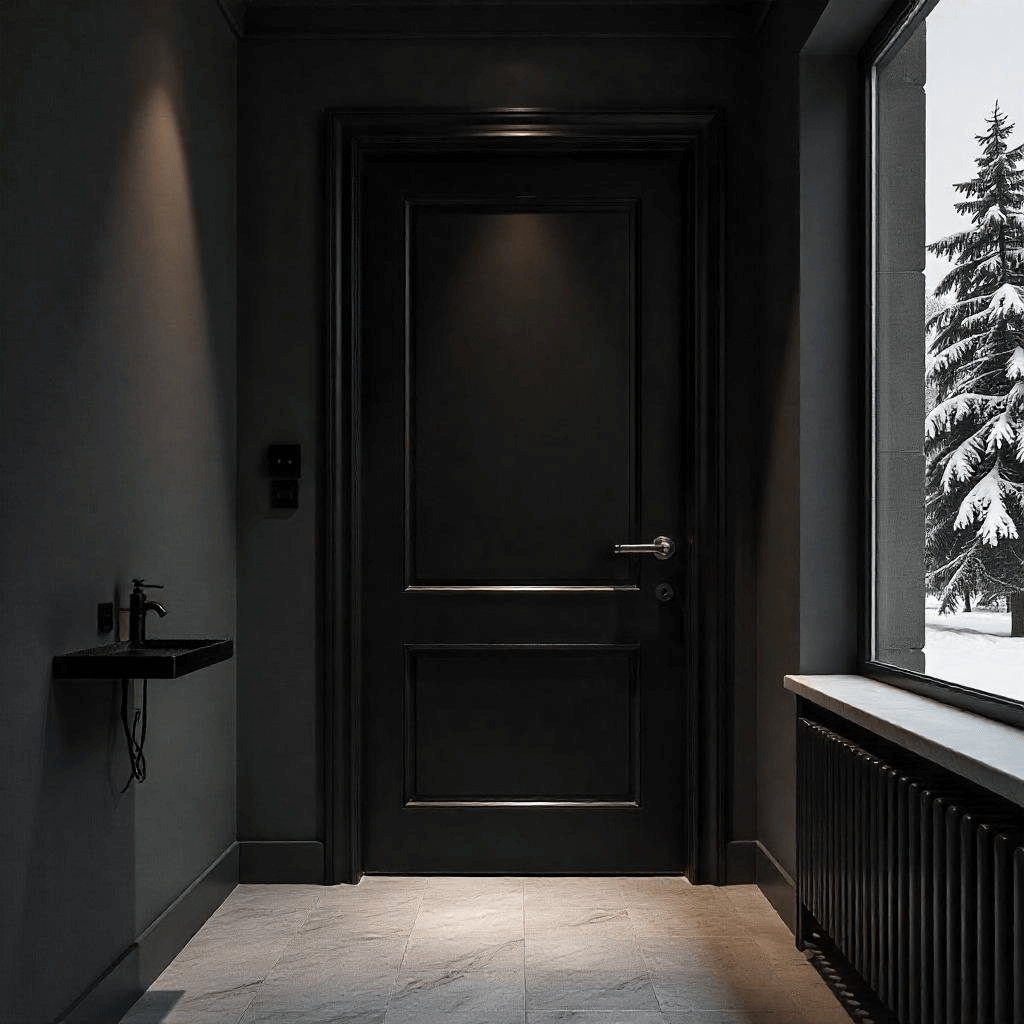 Deep brown door paint design